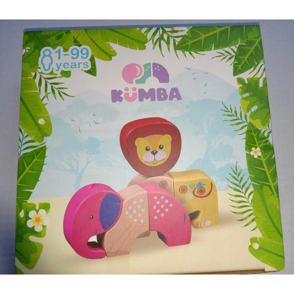 Kumba Magnetic Toys Elephant, Lion,‎ Zebra, Giraffe, Alligator AGES 1-99 New